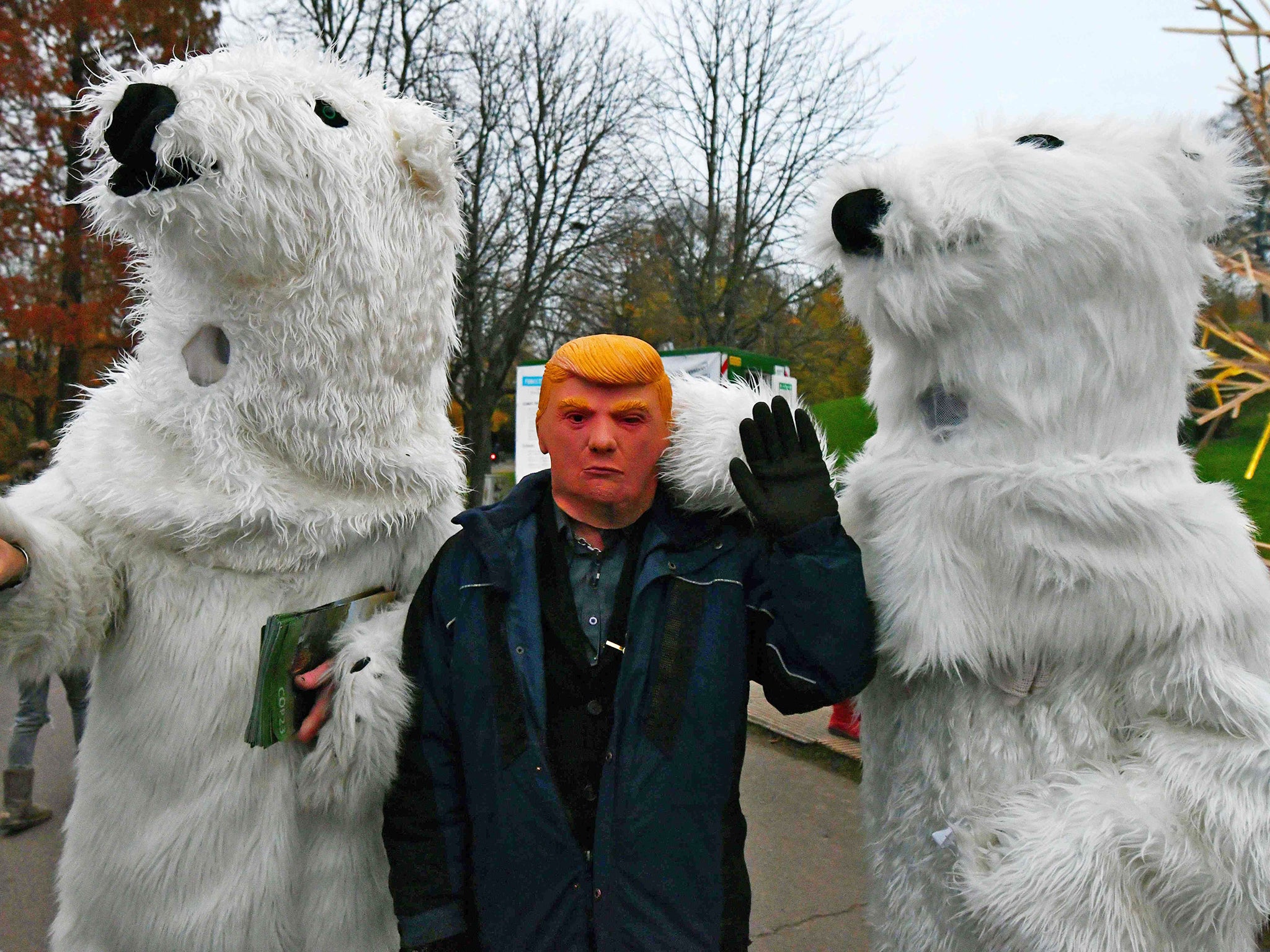 Activists protest President Trump's regressive attitude to climate change