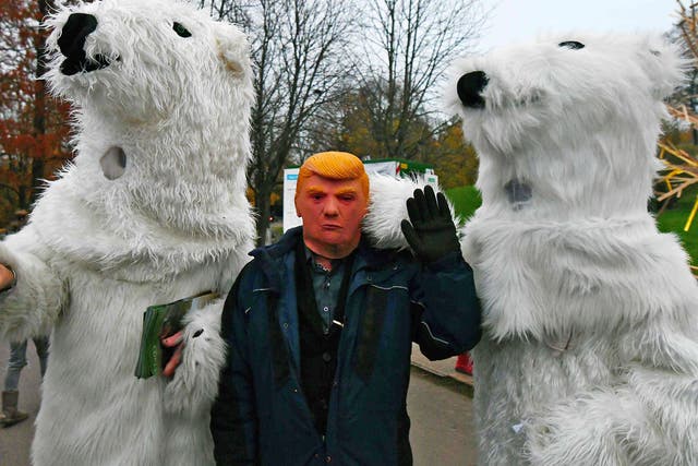 Activists protest President Trump's regressive attitude to climate change
