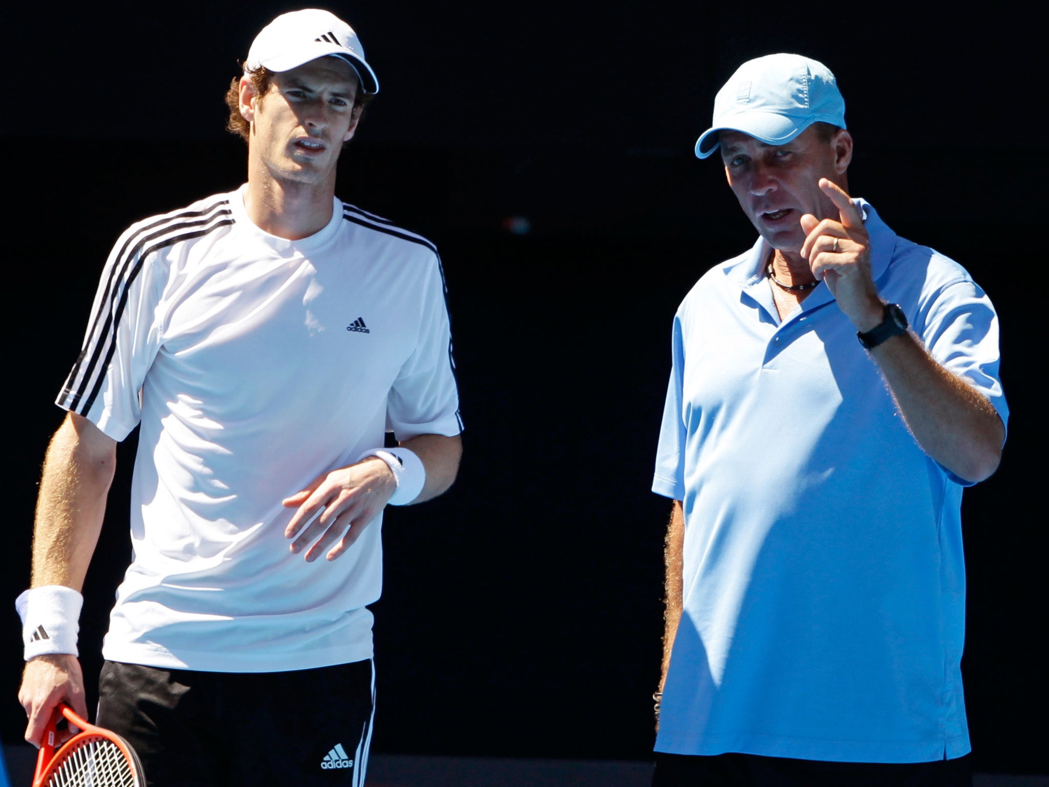 Andy Murray talks with coach Ivan Lendl; the split was described as 'mutual'