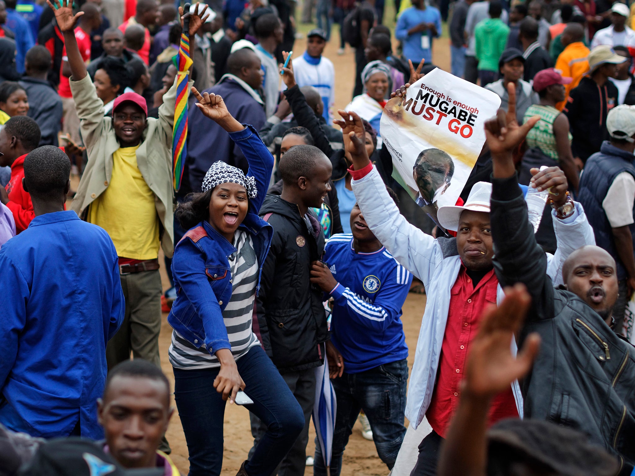 Tens of thousands of demonstrators have taken to the streets in the country’s capital Harare