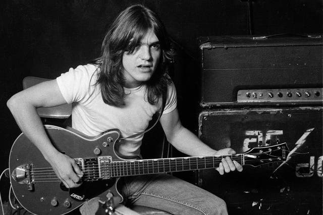 AC/DC shared this image of Malcolm Young with the news of his death aged 64