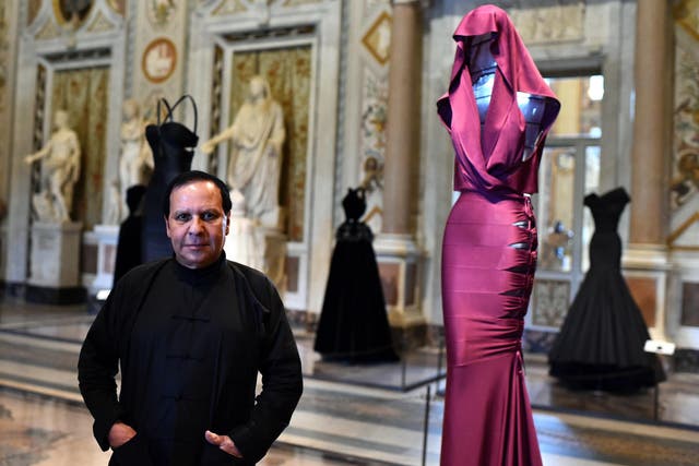 Azzedine Ala?a at an exhibition of his designs in Rome, 2015