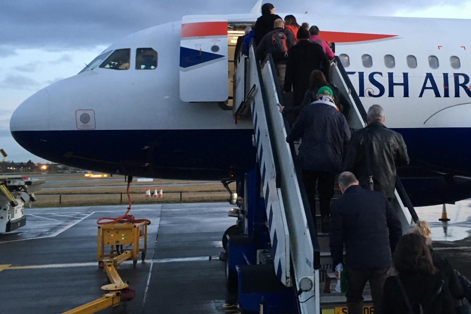 Least last: British Airways Airbus A319 boarding at London Heathrow
