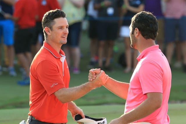 Justin Rose (left) could be on course for a remarkable double victory