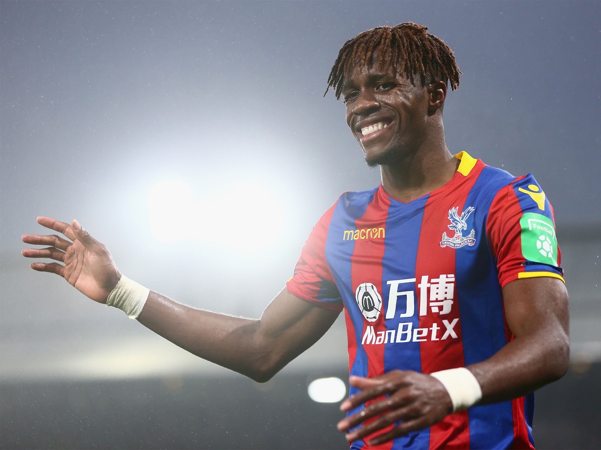 Wilfried Zaha scored Palace's second but was ultimately frustrated