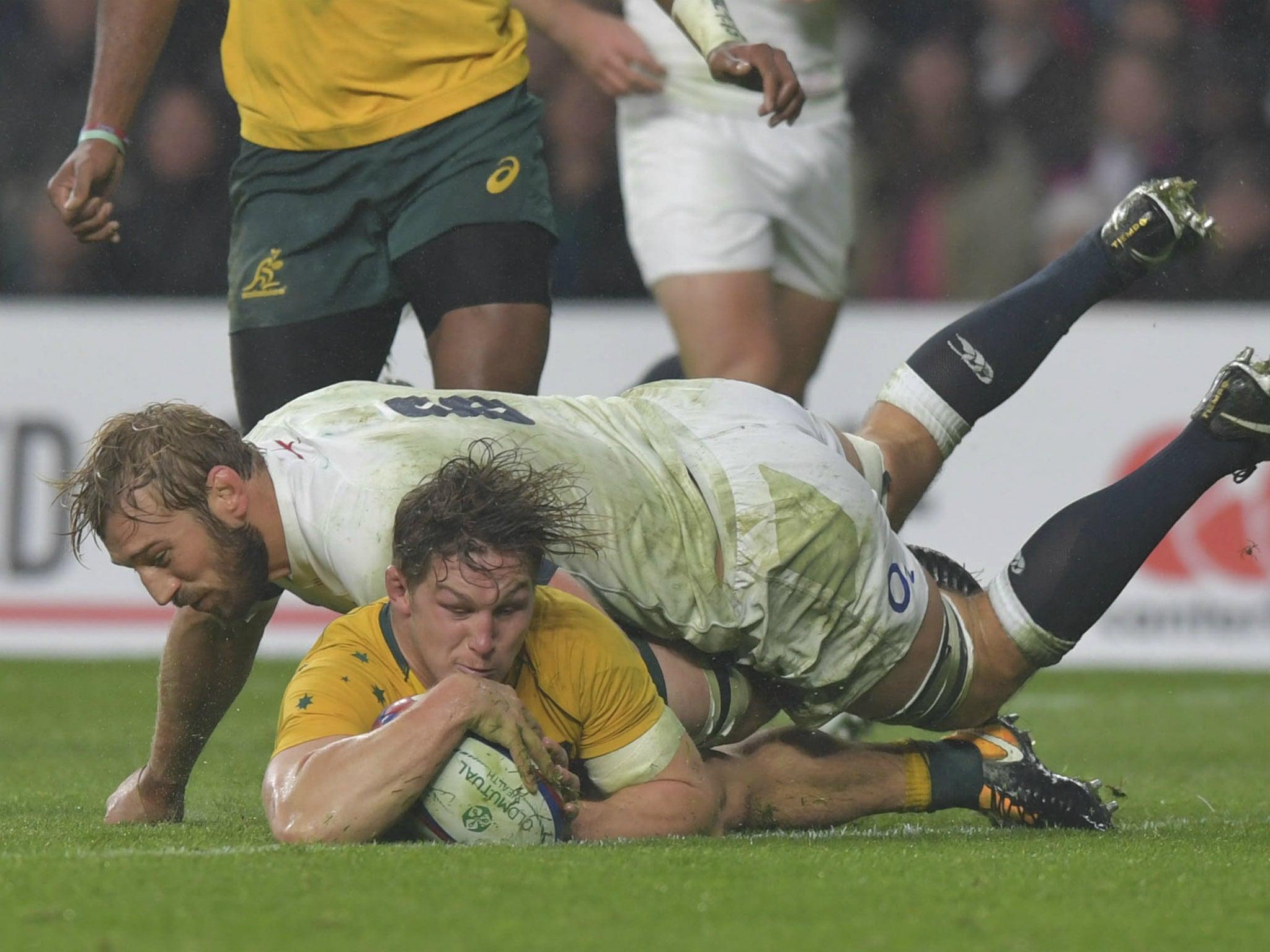 Cheika was furious with the decision to cancel out Michael Hooper's try