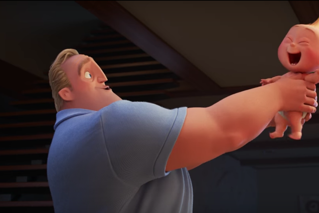 Bob Parr and Jack-Jack in the first teaser trailer for The Incredibles 2