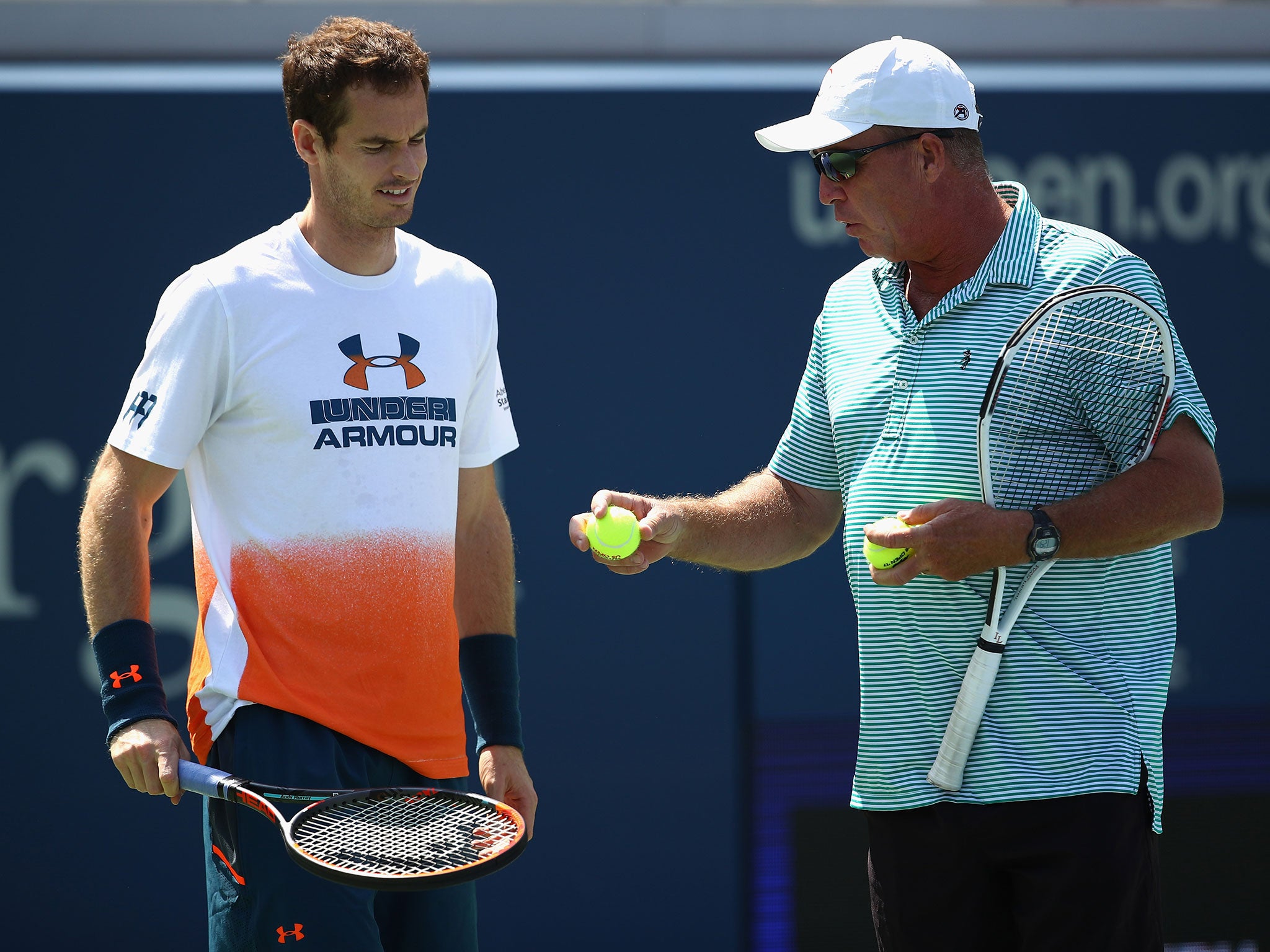 Murray and Lendl in training ahead of this year's US Open