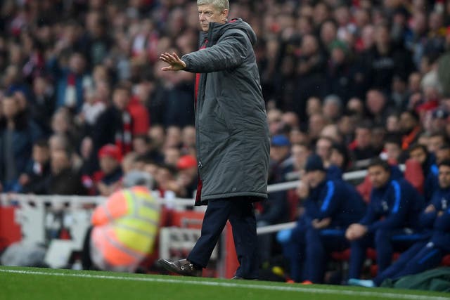 Arsene Wenger issues instructions from the sidelines at the Emirates