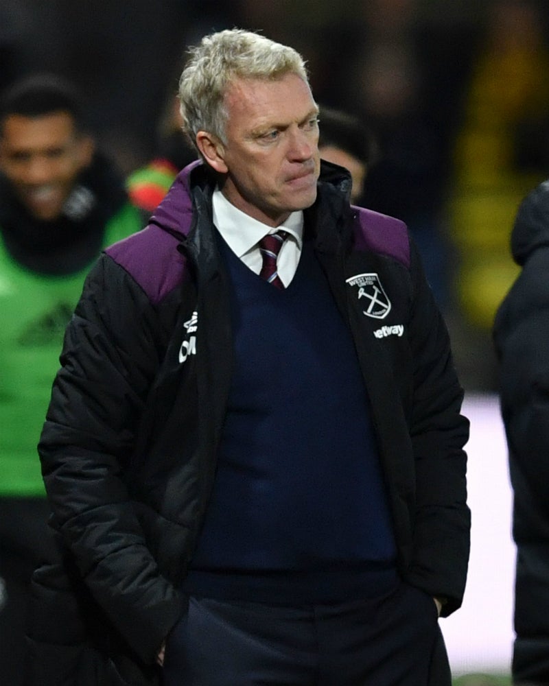 David Moyes reacts to West Ham's 2-0 defeat by Watford