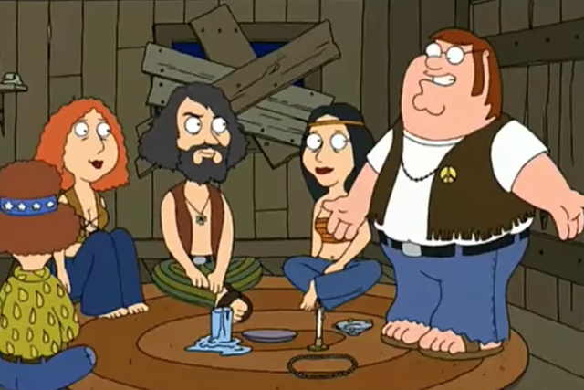 A scene from Family Guy referencing Charles Manson