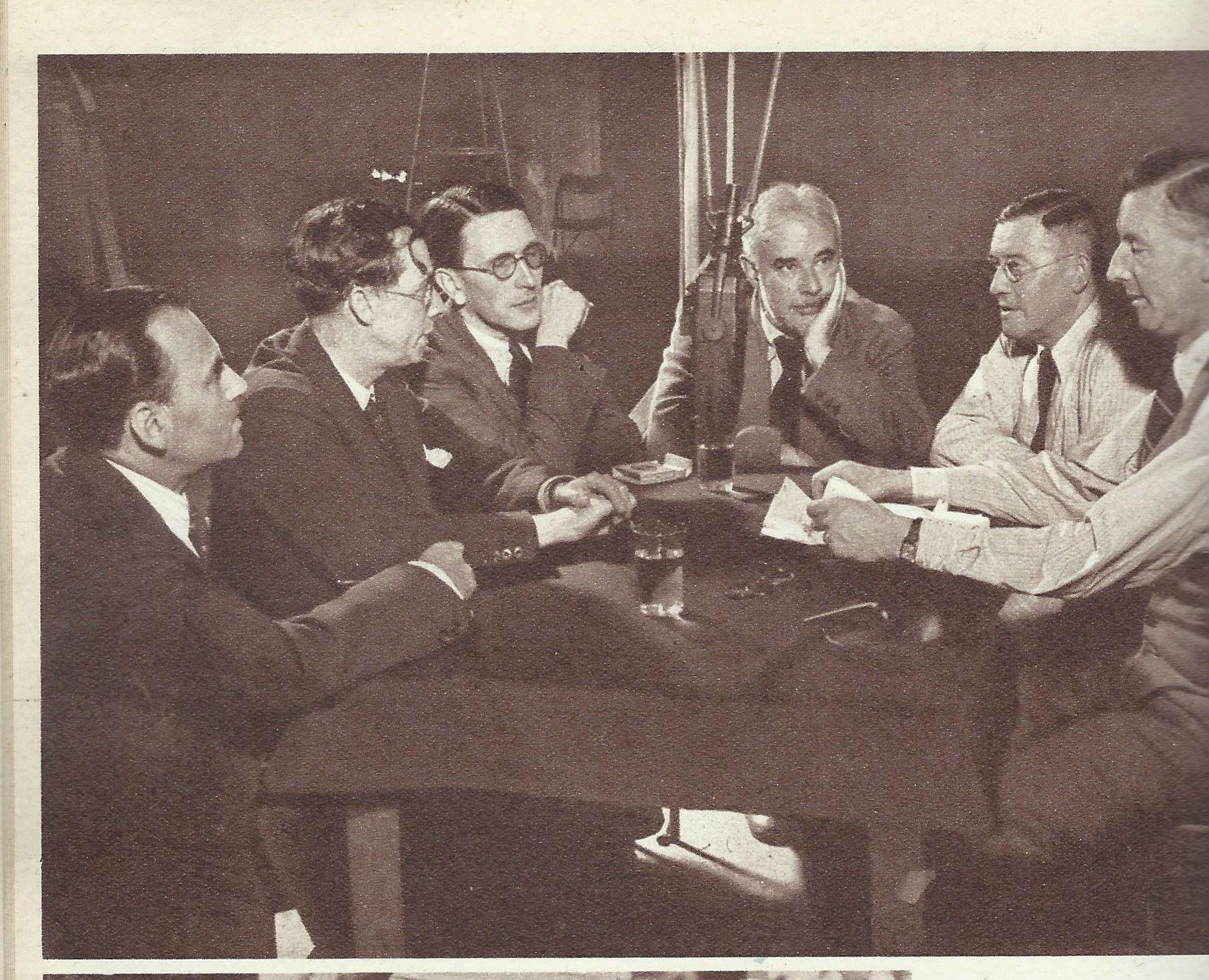 BBC Brains Trust radio recording circa 1943, Ritchie Calder third from left