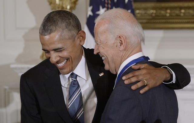 Former President Barack Obama presents the Medal of Freedom to Vice President Joe Biden