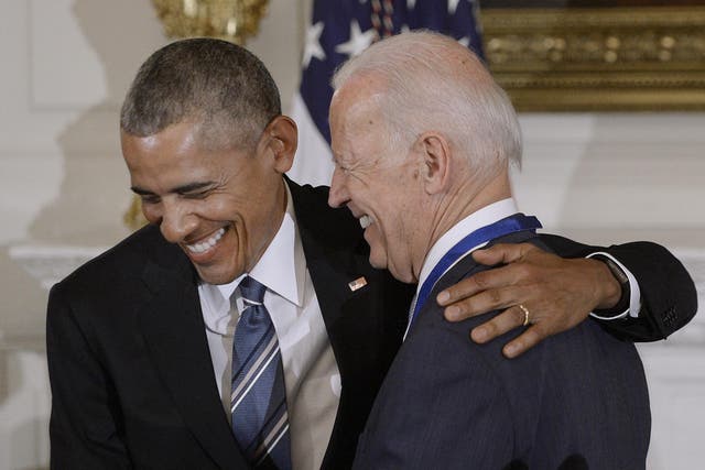 Former President Barack Obama presents the Medal of Freedom to Vice President Joe Biden