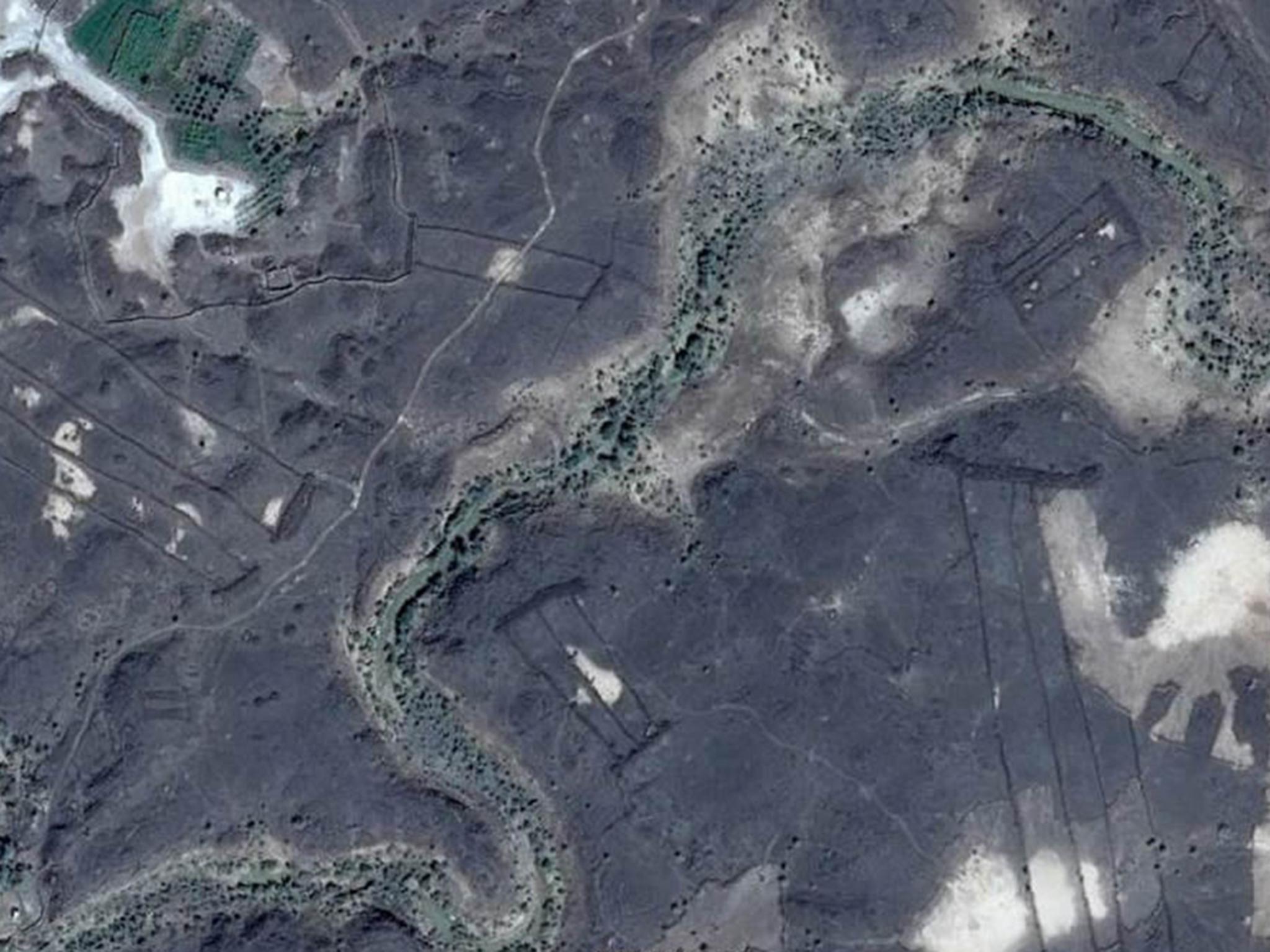 Earthworks: This Google image shows the location of the 'gates'