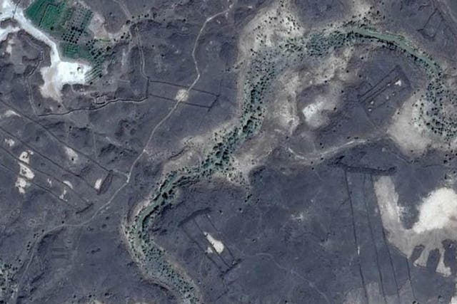 Earthworks: This Google image shows the location of the 'gates'