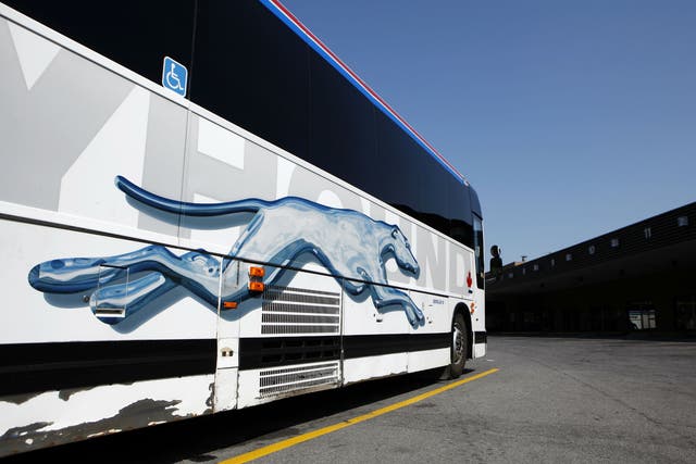 Mohammad Reza Sardari said he was riding a Greyhound bus, like this one at a bus terminal in Ottawa on September 3, 2009, when he was abruptly kicked off