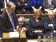 Philip Hammond ‘mocks’ Theresa May’s cough in stage-managed joke