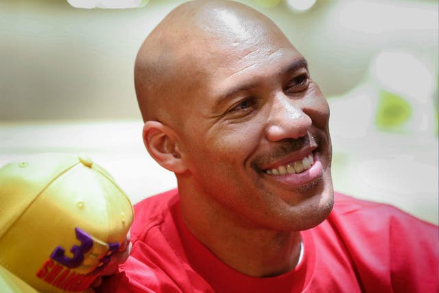 LaVar Ball, father of LiAngelo Ball and the owner of the Big Baller brand, attends a promotional event in Shanghai on 10 November 2017.