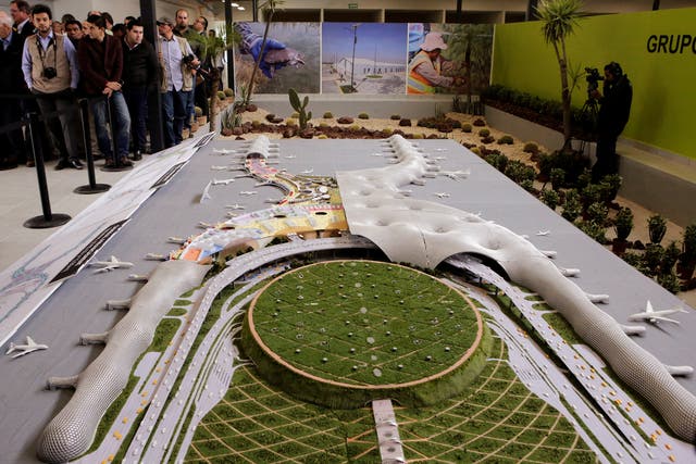 A model of the airport, which is expected to serve 50 million passengers a year