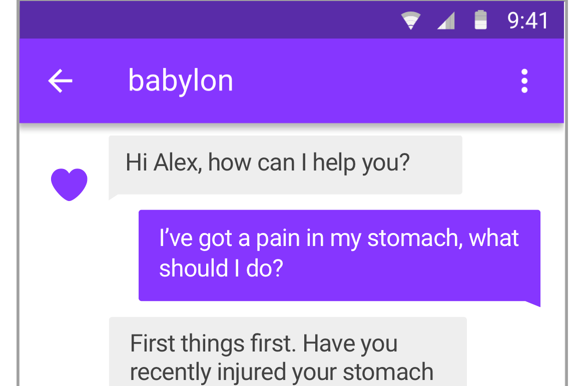 The chatbot app uses simulates a consultation to quiz patients about their symptoms