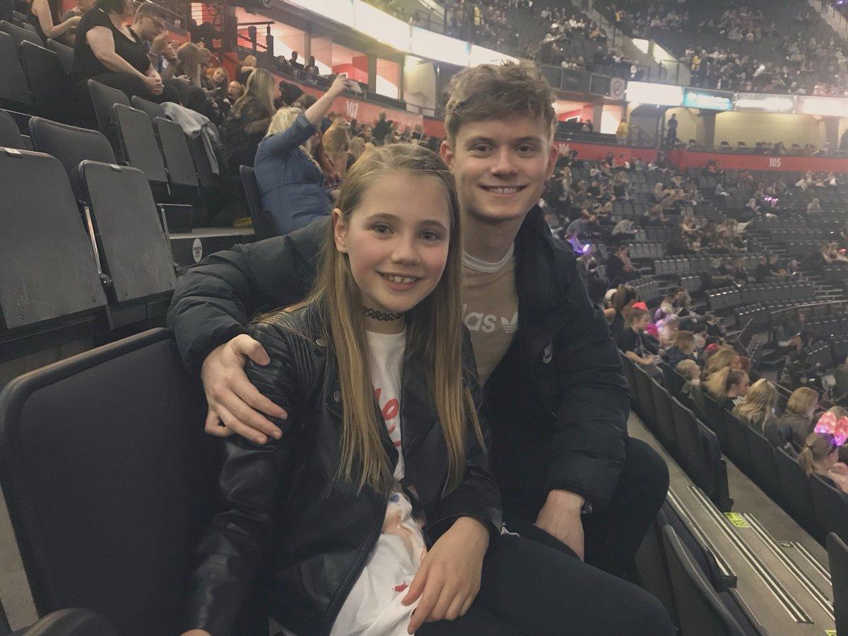 Max Trobe and his younger sister at the Little Mix concert at Manchester Arena