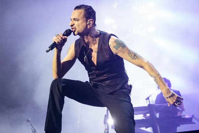 He just can’t get enough: frontman Dave Gahan lets his twirls, howls and shimmies do the talking