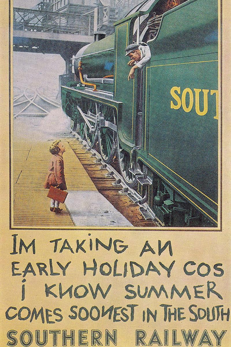 Vintage Southern Railway Hythe Kent Railway Poster Print A3/A4 