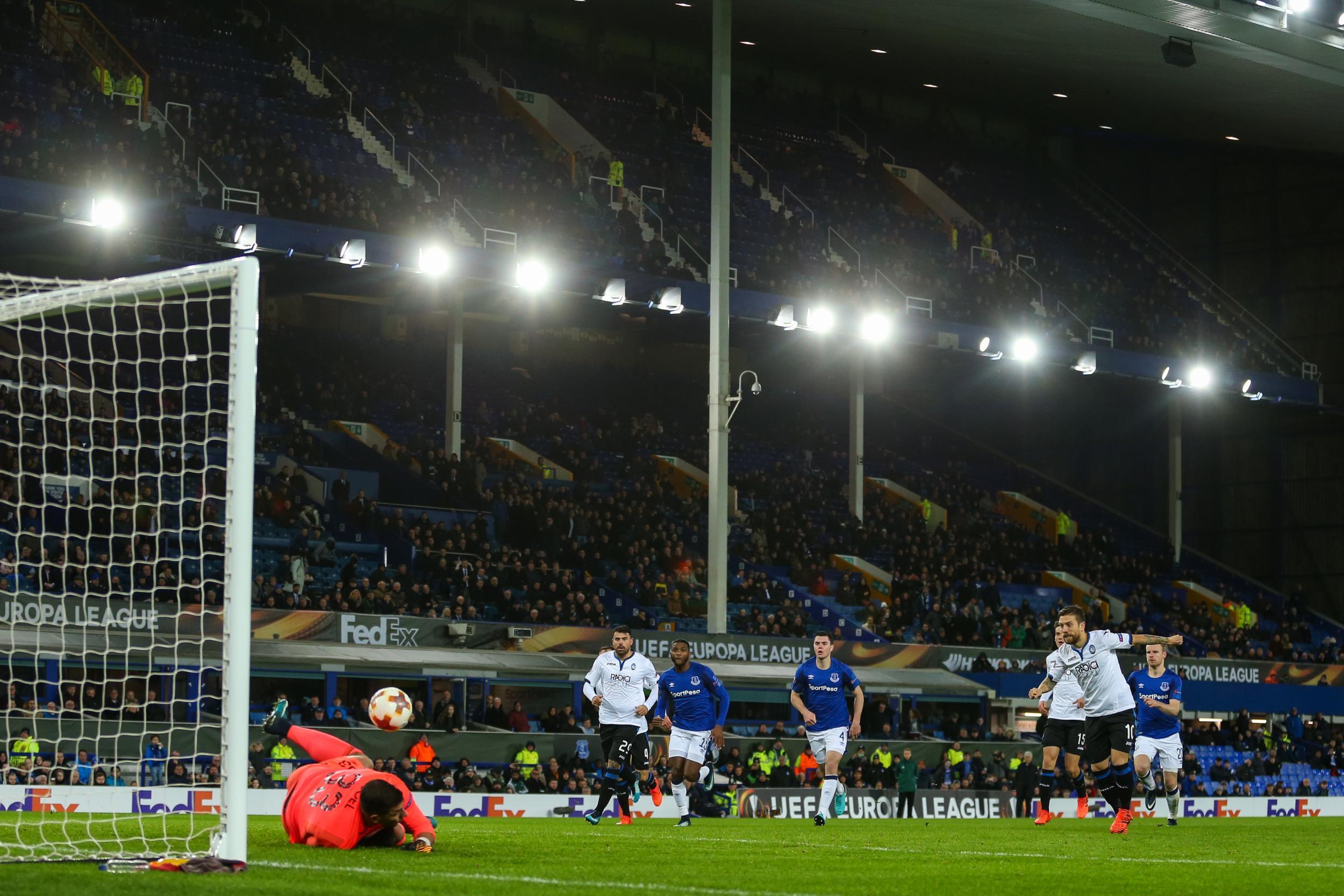 Alejandro Gomez has his penalty save by Joel Robles
