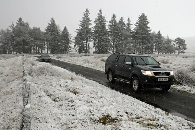 Snow has already started falling in many parts of Scotland