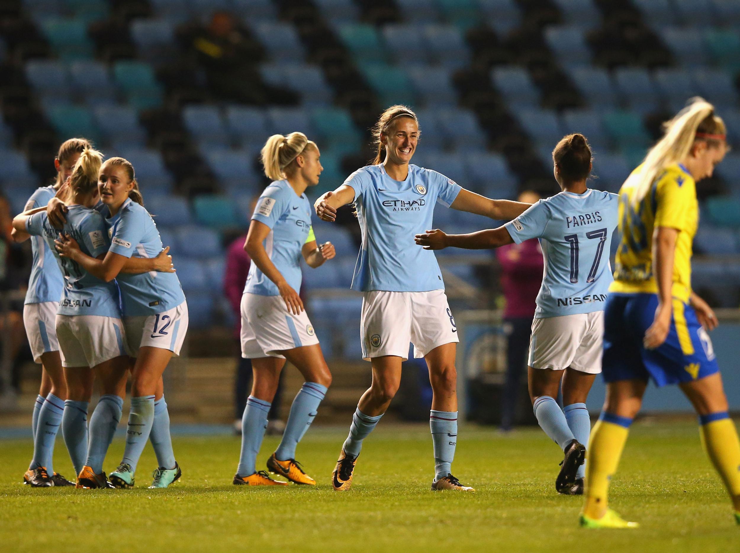 &#13;
Manchester City face Swedish champions Linkoping in the last eight &#13;