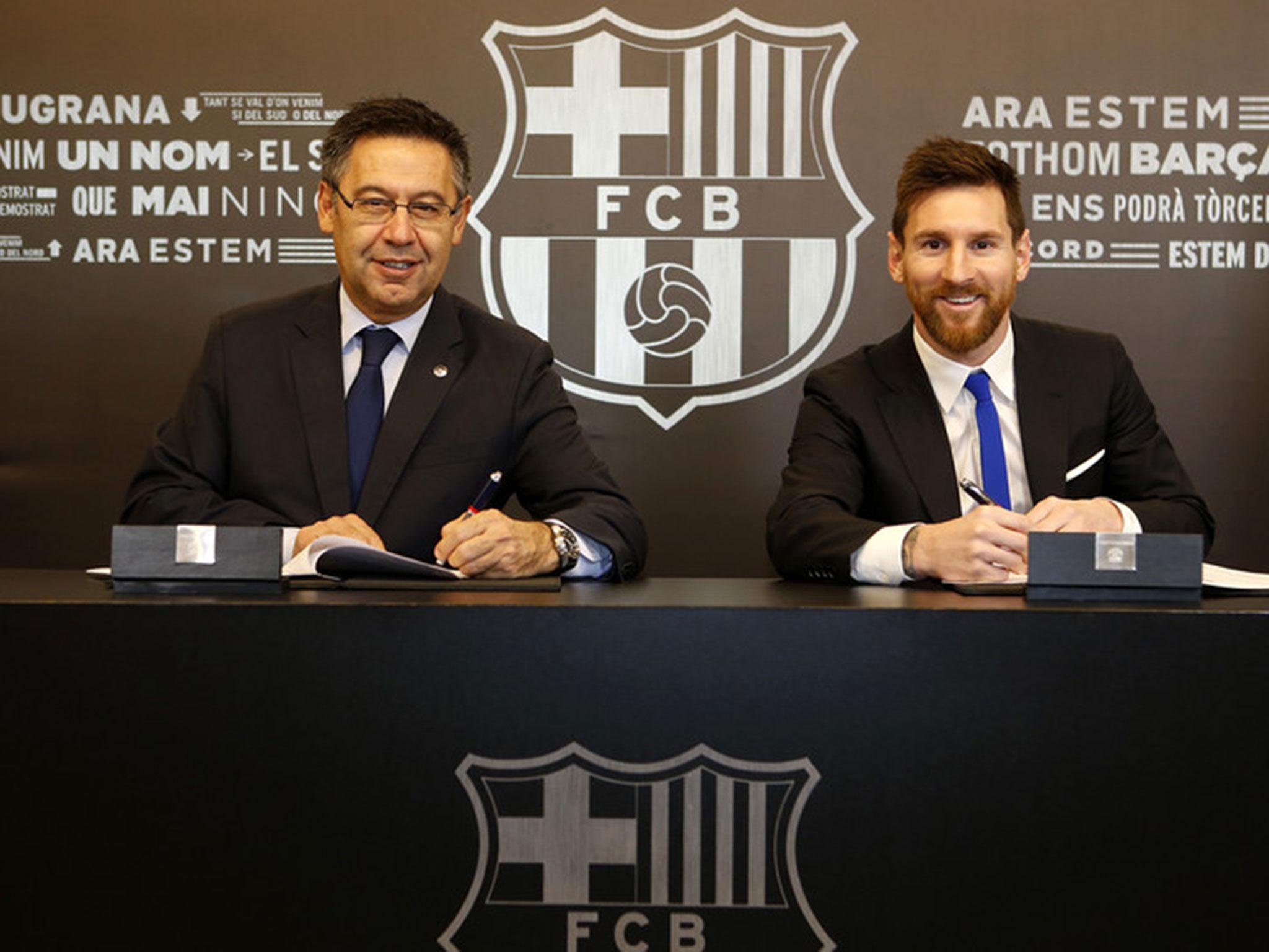 Lionel Messi has committed himself to Barcelona until 2021