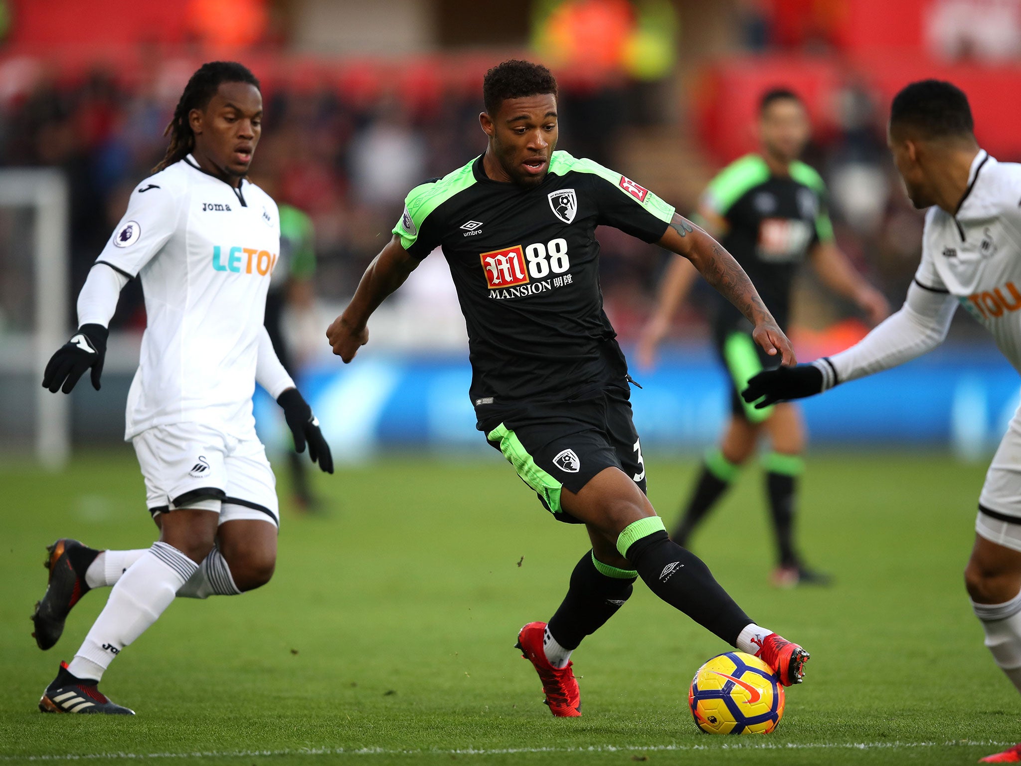 Jordon Ibe in action for Bournemouth