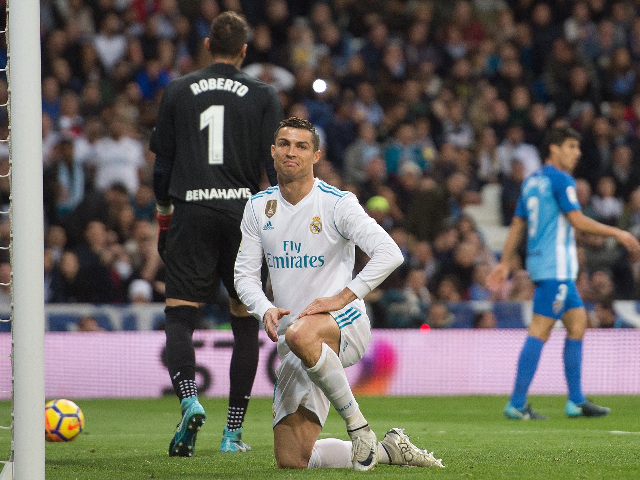 Cristiano Ronaldo saw his penalty saved only to tap in the rebound