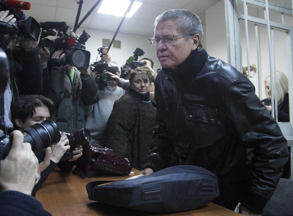 Minister Ulyukayev, who prosecutors allege extorted a £1.5m bribe from a Putin associate, arrives at a court in Moscow,