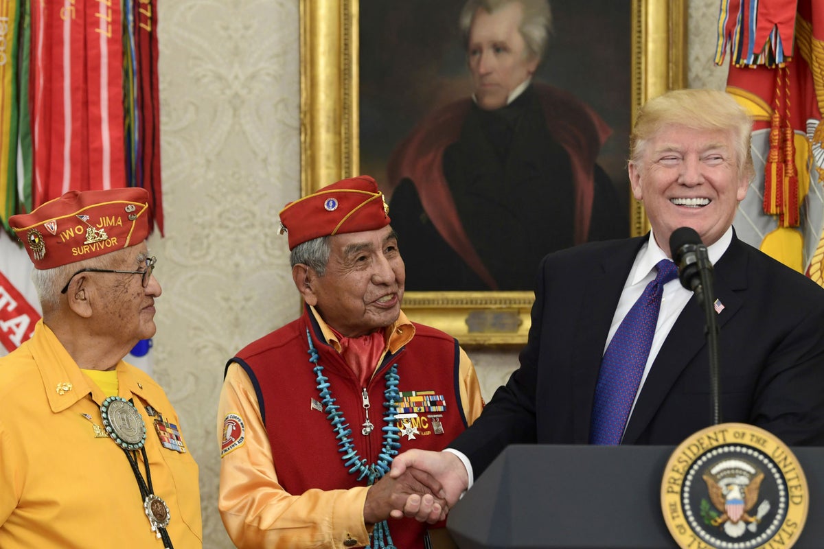 Donald Trump uses 'Pocahontas' slur in address to Native American veterans