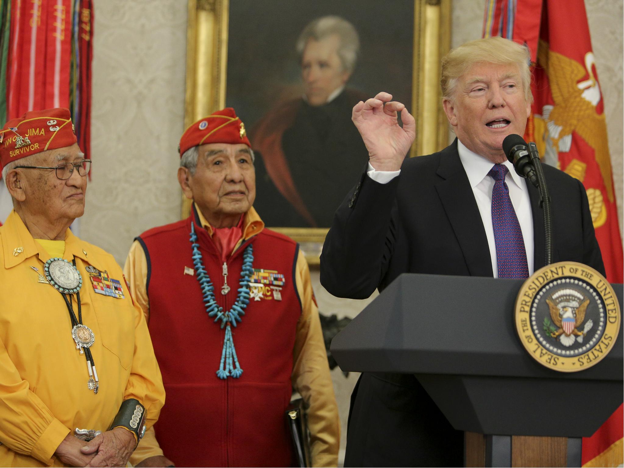 The President used a racial slur in front of Navajo code talkers at the White House