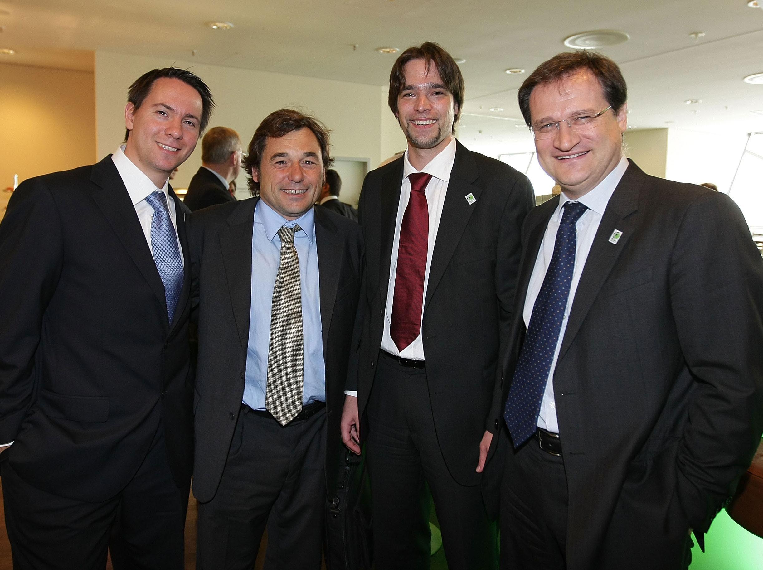 Sanllehi (second left) is set to join Arsenal's new-look backroom team
