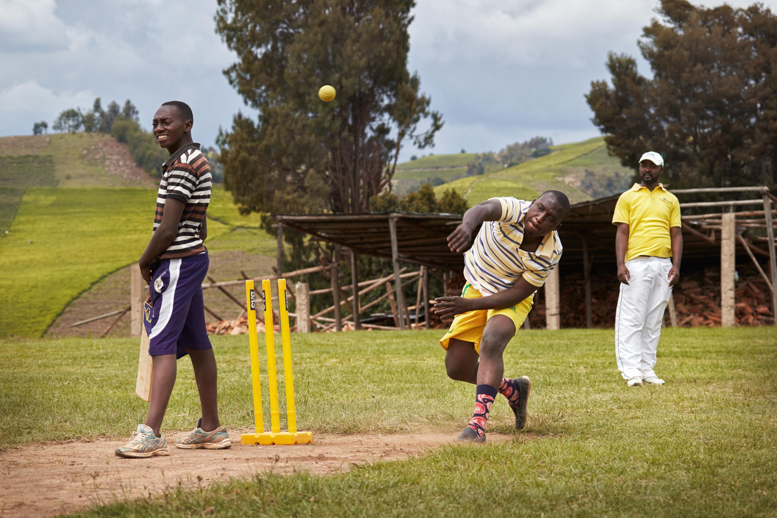 Enjoying a game of cricket