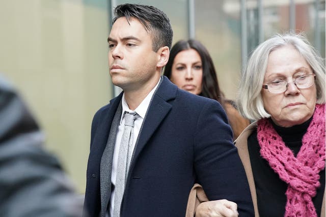 Bruno Langley arriving at Manchester Magistrates' Court, where he was told he must sign the sex offenders register for the next five years
