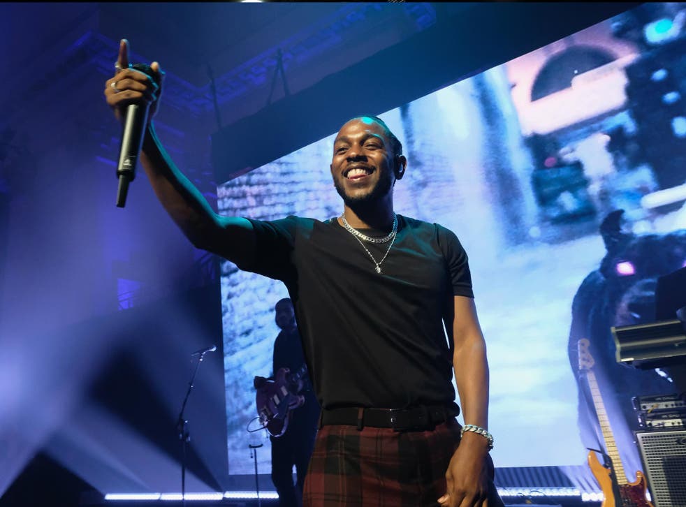 Kendrick Lamar performs onstage at Rhianna's charity event on 14 September 2017. He is nominated for seven Grammys.