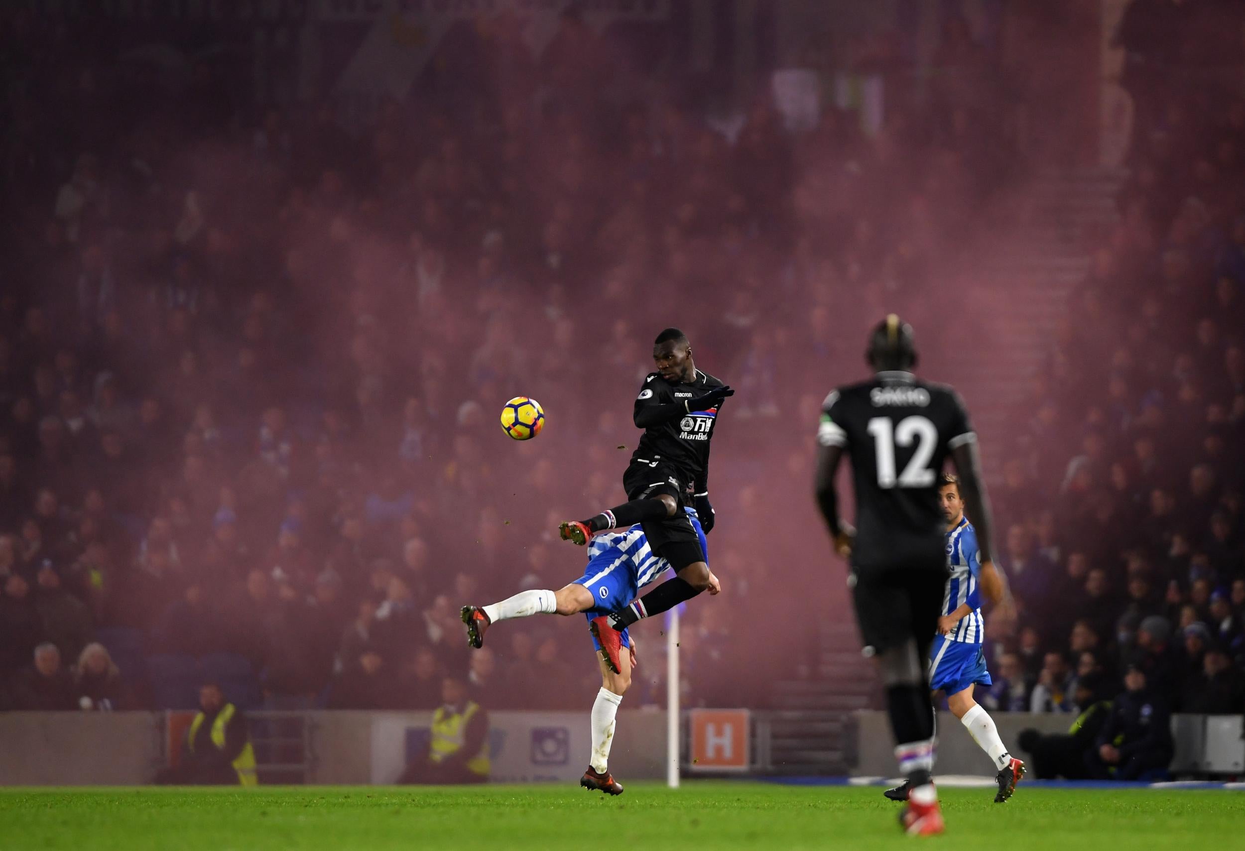 Crystal Palace fans brought flares into the Amex