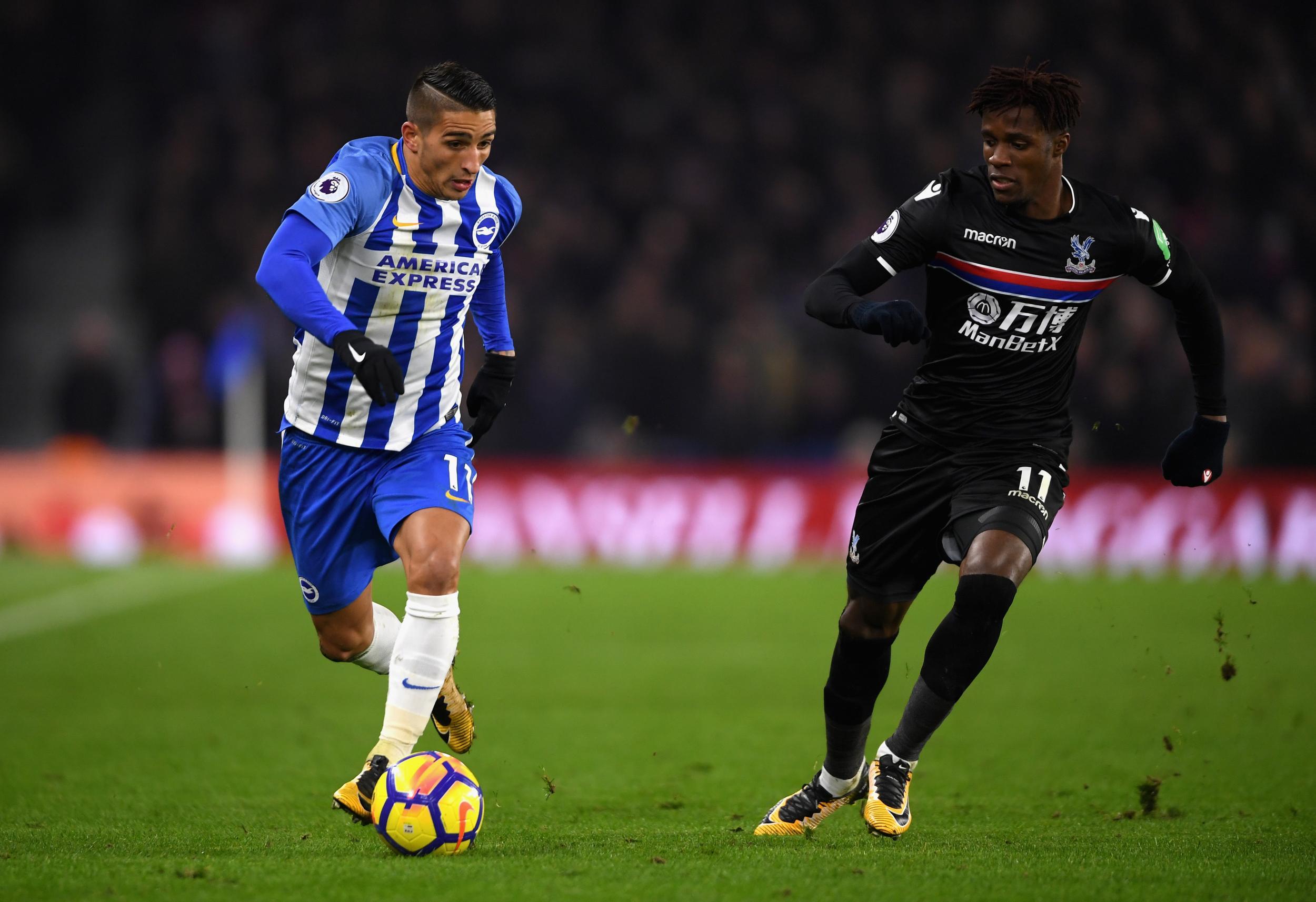 Anthony Knockaert and Wilfried Zaha had a running battle all game