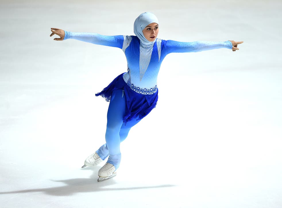 Zahra Lari was the first figure skater to compete wearing a head scarf
