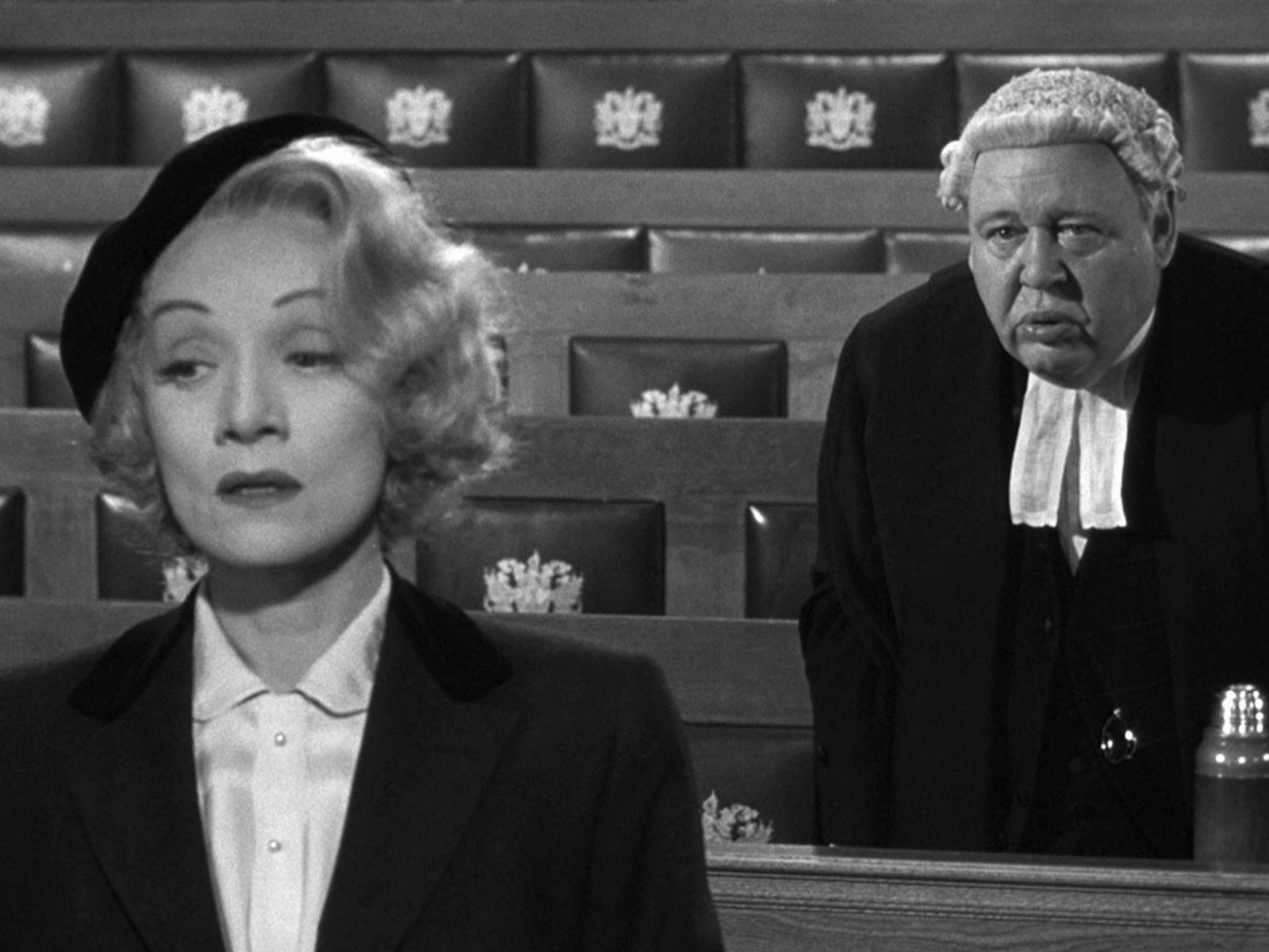 Marlene Dietrich and Charles Laughton in Billy Wilder’s ‘Witness for the Prosecution’