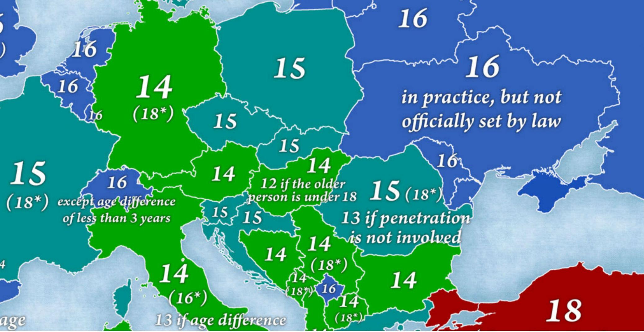 An Eye Opening Look At Sexual Consent Ages Around Europe Mapped 