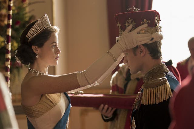 Matt Smith as Prince Philip and Claire Foy as Queen Elizabeth 11 in the second season of Netflix's 'The Crown'