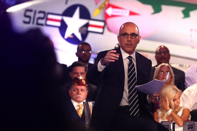 The allegation against Matt Lauer, pictured above reporting on the presidential race last year, 'may not have been an isolated incident', according to NBC