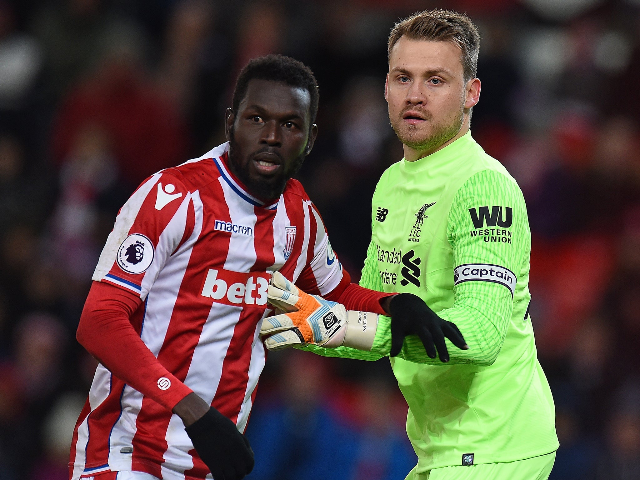 Mignolet brought down Diouf outside the area but only received a yellow card
