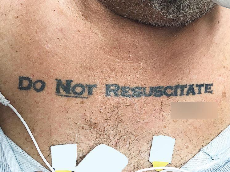 A 70-year-old patient with a do not resuscitate tattoo left doctors stumped at Miami University Hospital